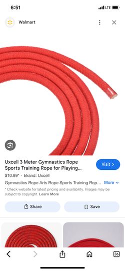 Gymnastics Rope Red 3 Meter 