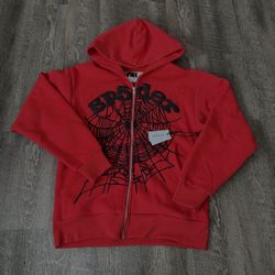 Sp5der OG Web Studded Zip Up Hoodie