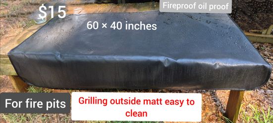 Outside grill and fire pit mat  fireproof
