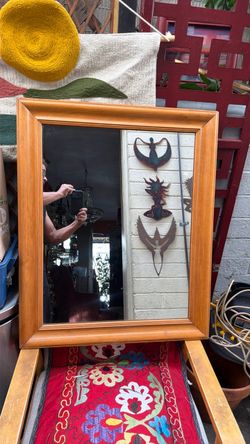 Mid century teakwood mirror
