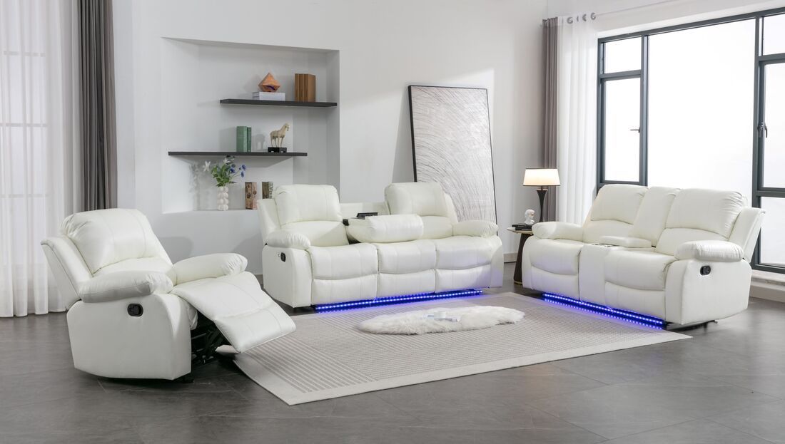 White Reclining 3pc Set