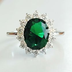 May Birthstone Ring Size 8