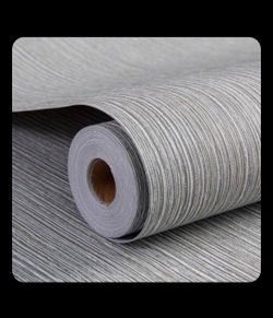 2 Brand New Rolls Gray Textured Wallpaper Peel & Stick 24in x 393in