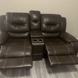 Leather Recliner Couch