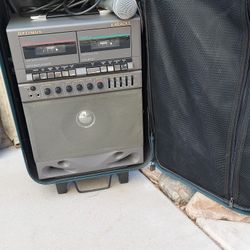 Vintage Karaoke Machine With Dual Cassette Tape Machine