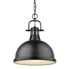 Large Pendant in Chrome & Matte Black