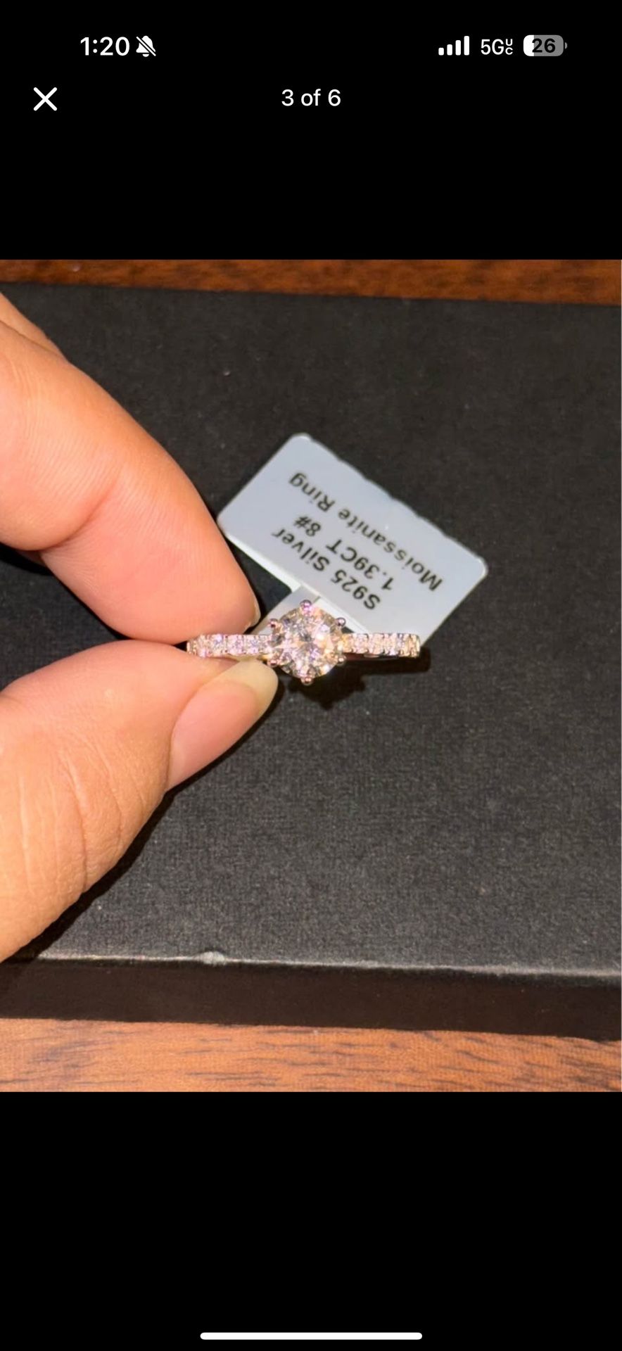 925 Sterling Silver Moissanite Ring