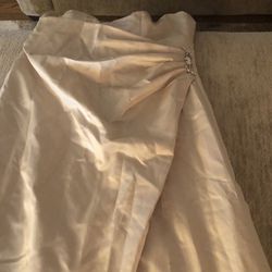 Bridesmaids Dresses (2) Champagne Colored With Brooch