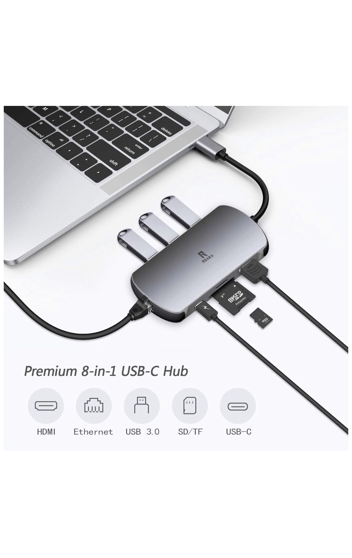 8 in 1 type C usb hub for iPad and MacBook