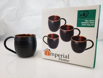 Imperial Home - 4 Piece Stainless Steel Mule Mug Set (4 mugs, 18 oz Each)
