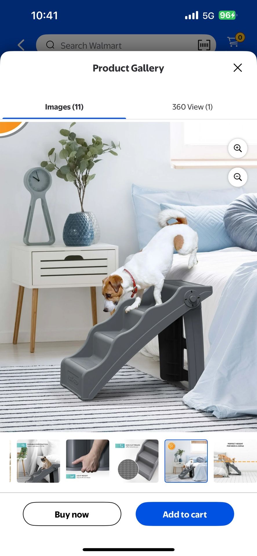 Tail Waggers Dog Stairs Flexi-Step, Foldable Dog Steps with 4-Step Design and Non-Slip Treads, Medium New