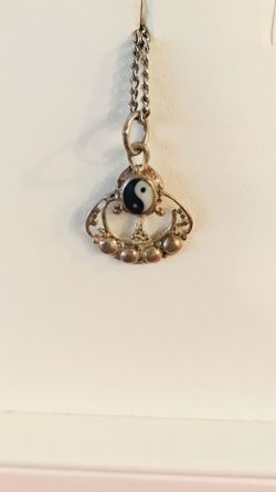 Antique Silver with Yin and Yang Pendant