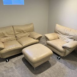 Love Seat, Oversized Chair And Matching Ottoman