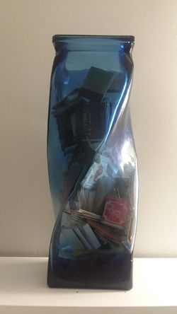 Blue glass vase