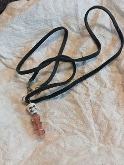 Skull with stone necklace