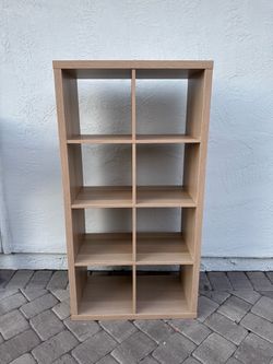 IKEA stained oak cube shelf