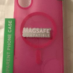 MiCase HOT PINK MagSafe Silicone Compatible Transparent Phone Case iPhone 16 