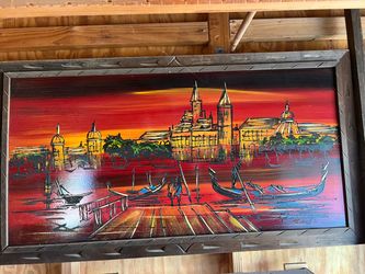 1970s Vintage Mid Century Textured Oil Painting