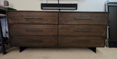 NEW Dark wood dresser with six drawers