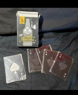 💖 Lula's - NEW IN BOX - ACE of Spades Steel wallet Cards Bottle Openers