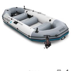 4 person boat with motor mount, motor and accessories.