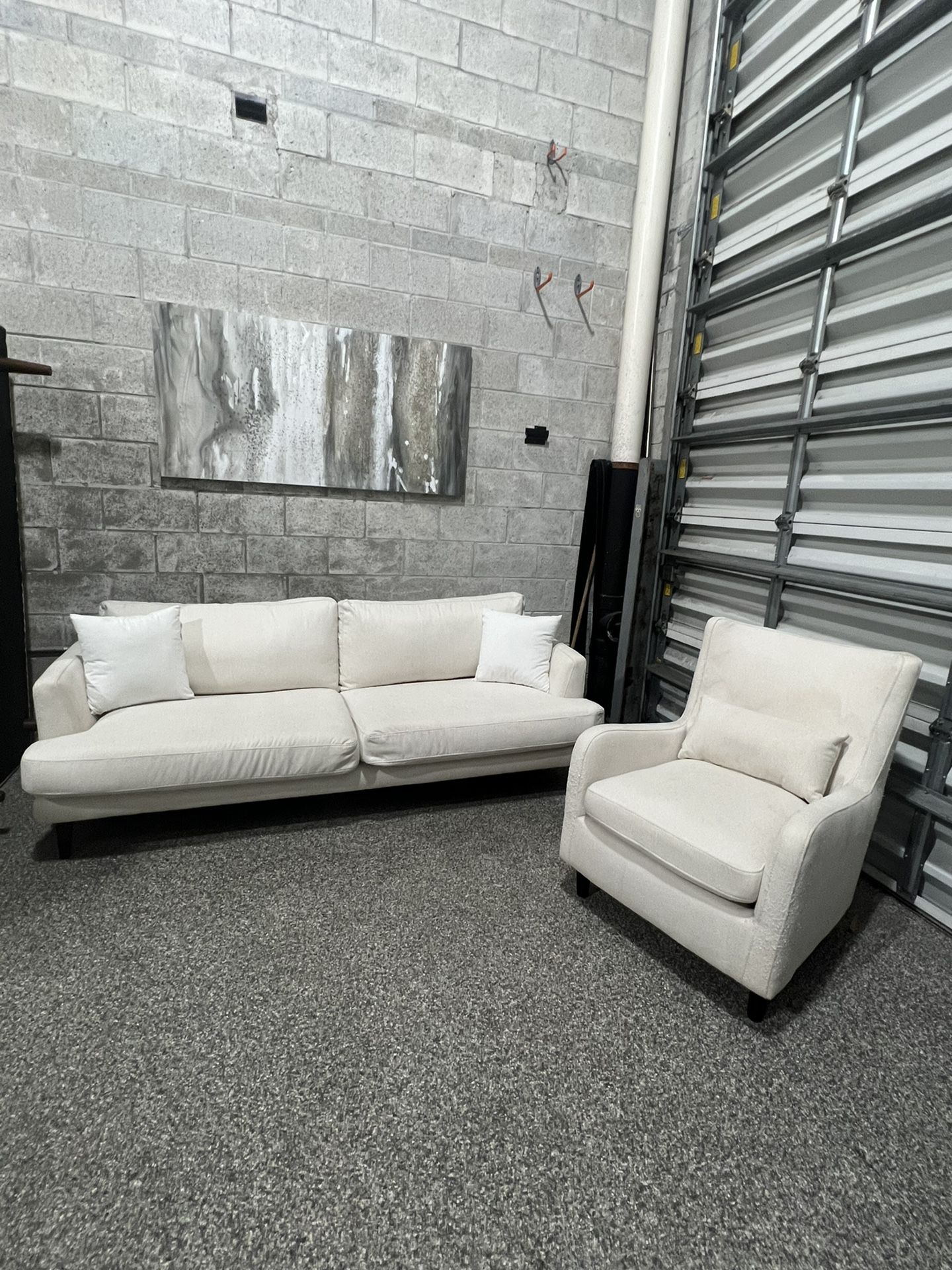 Beige Small Couch Set