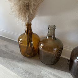 Large Amber Jugs