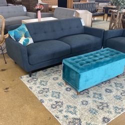 Baxton Studio Allister Dark Grey Sofa Set