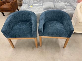 Dining Chairs Set of 2, Mid Century Modern Upholstered Dining Chairs with Arms, Linen Kitchen & Dining Room Chairs