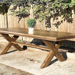Custom Dining Table Farmhouse Country French Modern Rustic Solid Wood Set Restoration Hardware Insp Bench Hand Built Round Oval Counter Breakfast  