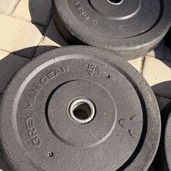 Pair Of 45 Pound Grey Man Gear Bumper Plates