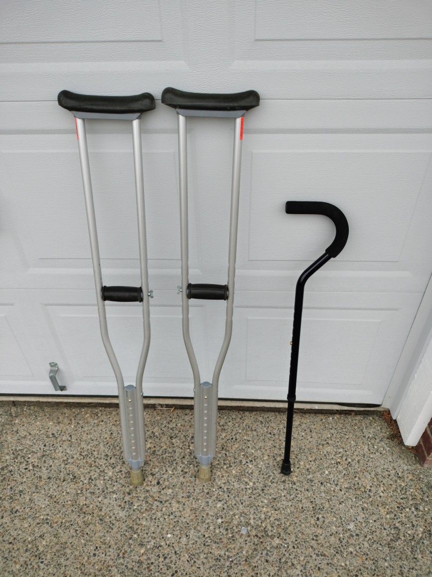 Crutches, Cane. Free.