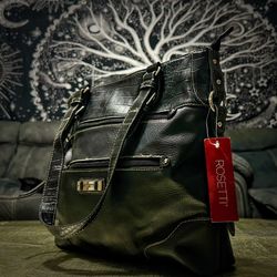 Vintage Y2K Rosetti Black Tote Bag black leather shoulder bag new with tags