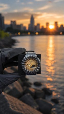 Batman iced out g shock mossanite