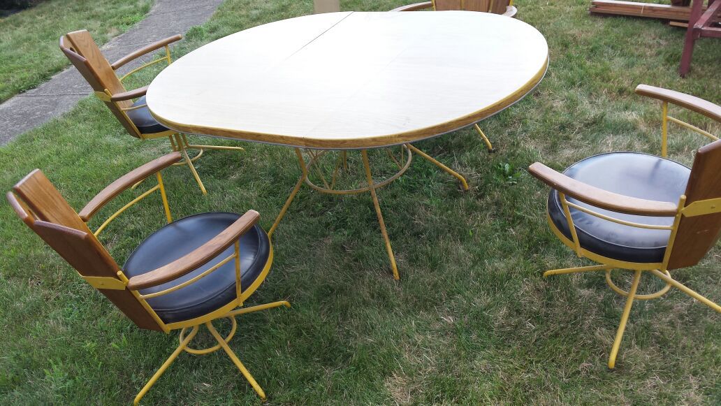 Retro barrel chair kitchen table and chairs