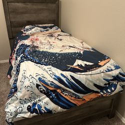 Twin bed frame, mattress, box spring