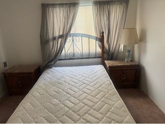 Full size bed with side dressers