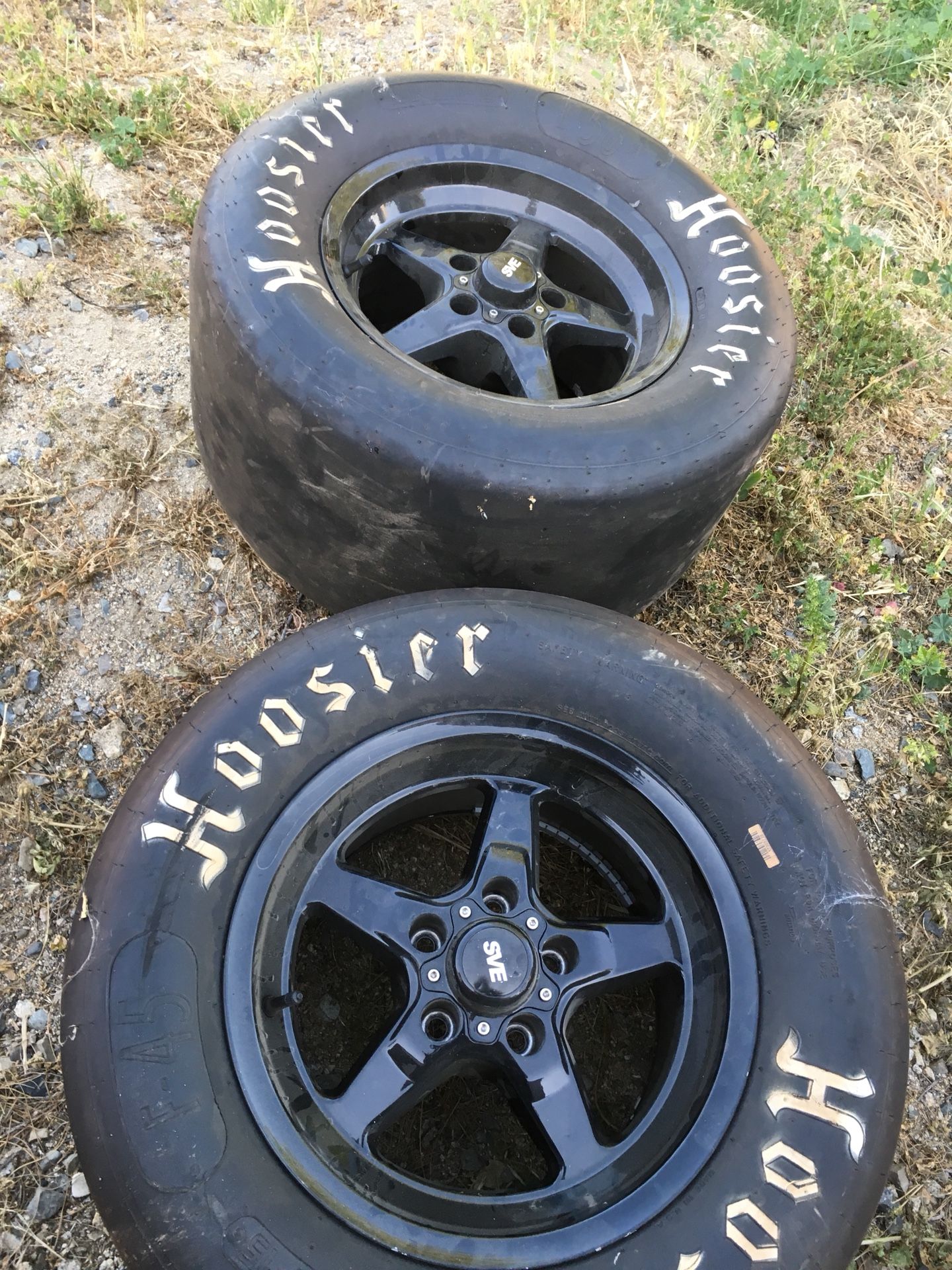 15x10 SVE Drag wheels with Hoosiers.