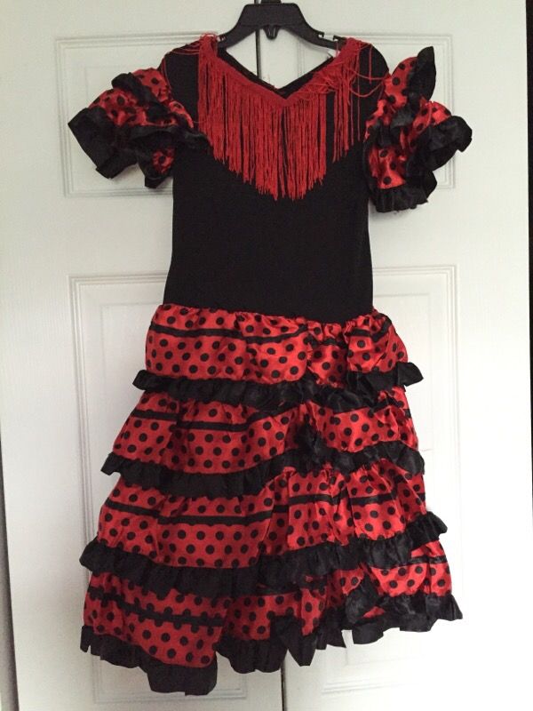 Girls Latin Salsa Dancewear Dress Kids Ballroom Performance Dancing Costumes with shoes $40