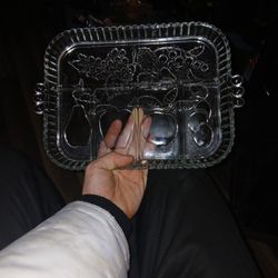 Vintage Indian Glass Serving Tray