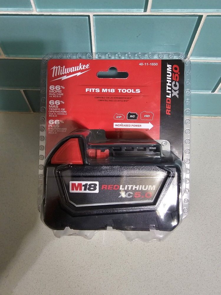 Milwaukee M18 high capacity 5.0 battery brand new sealed