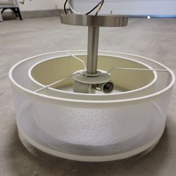 Brushed Nickel With Fabric Shade Modern Drum Style Ceiling Light Fixture