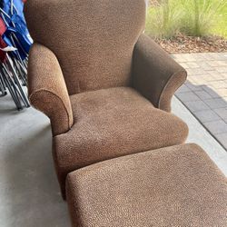 Leopard Chair With Ottoman 