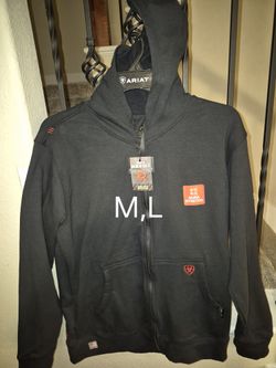 ARIAT FRC DURA STRETCH BLACK HOODIE ZIP UP SWEATERS 
