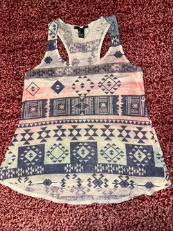 Forever 21 Women's Southwestern / Aztec Print Racerback Tank Top - Size Small