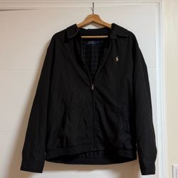 Polo Ralph Lauren Men’s Harrington Jacket Coat Black Size Large Full Zip