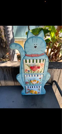 Ceramic Cat Trinket Box with 3 Drawers