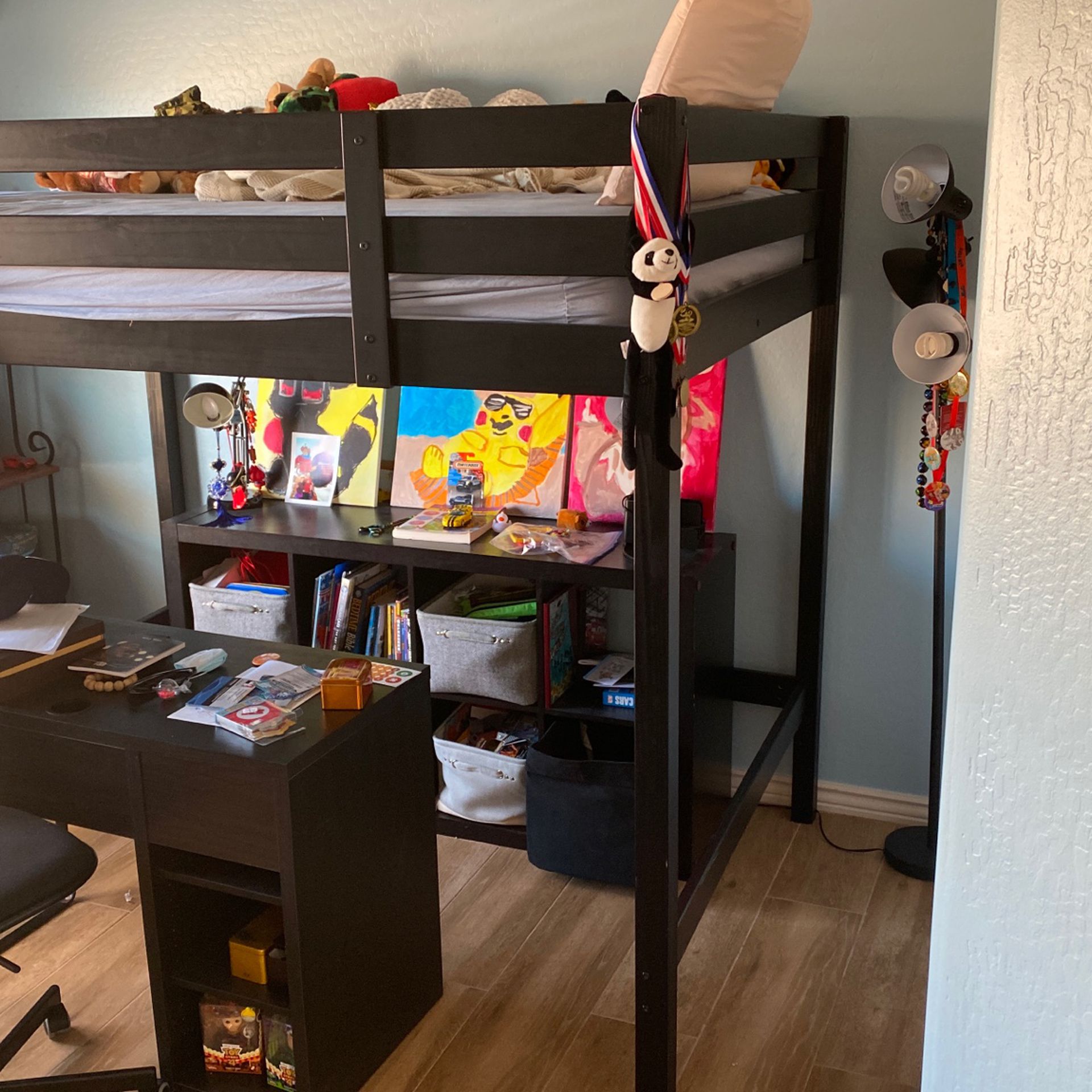 Full Size Kids Bunk Bed With Desk And Chair