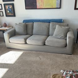 Black Leather Sofa  88”long X 38”deep