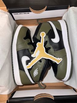 Toddler Nike Air Jordan 1 Mid ‘Medium Olive’ Size 8c